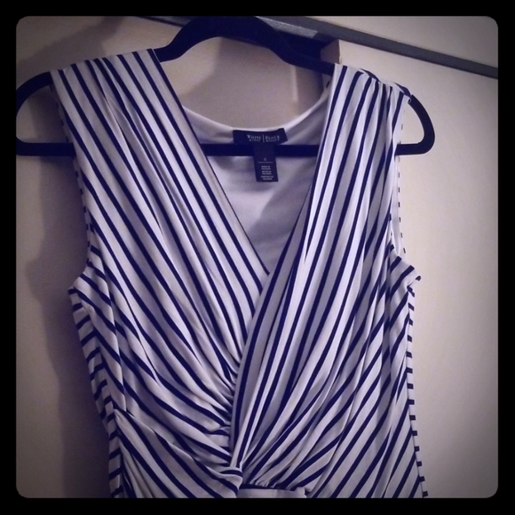 Navy Blue & White WHBM top - Picture 1 of 3
